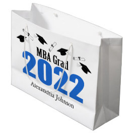 MBA Afstudeerder 2022 Afstuderen Gift Bag (Blauw) Groot Cadeauzakje