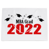 MBA Afstudeerder 2022 Afstuderen Gift Bag (rood) Groot Cadeauzakje (Voorkant)