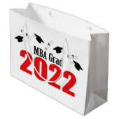 MBA Afstudeerder 2022 Afstuderen Gift Bag (rood) Groot Cadeauzakje (Achterkant Gekanteld)
