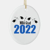 MBA Afstudeerder 2022 Petten en diploma's (blauw) Keramisch Ornament (Rechts)