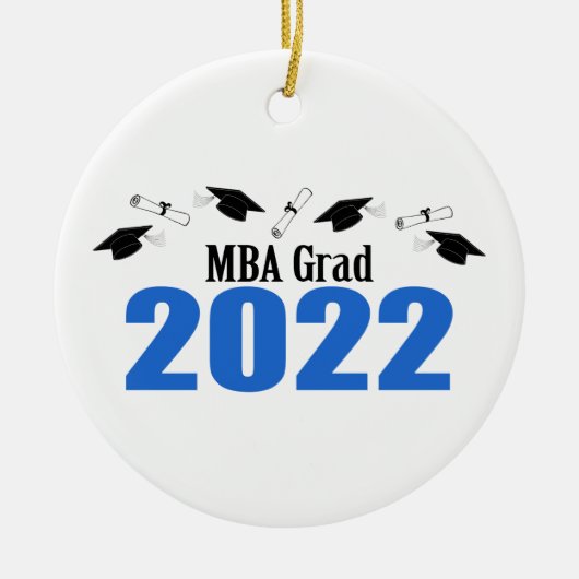 MBA Afstudeerder 2022 Petten en diploma's (blauw) Keramisch Ornament (Voorkant)