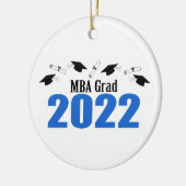 MBA Afstudeerder 2022 Petten en diploma's (blauw) Keramisch Ornament (Links)
