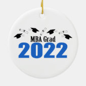 MBA Afstudeerder 2022 Petten en diploma's (blauw) Keramisch Ornament (Achterkant)