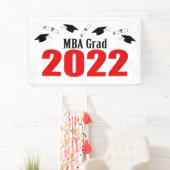 MBA Afstudeerder 2022 Petten en diploma's (rood) Spandoek (Insitu)