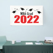 MBA Afstudeerder 2022 Petten en diploma's (rood) Spandoek (Beurs)