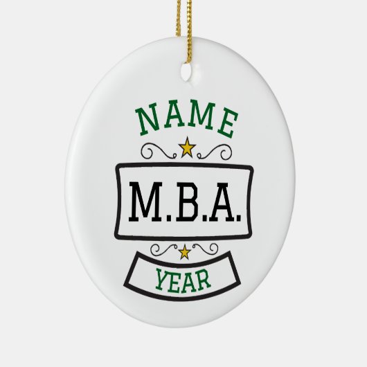 MBA-Afstuderen gepersonaliseerd geschenk Keramisch Ornament (Rechts)