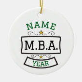MBA-Afstuderen gepersonaliseerd geschenk Keramisch Ornament (Voorkant)