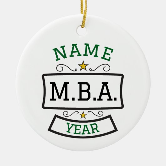 MBA-Afstuderen gepersonaliseerd geschenk Keramisch Ornament (Voorkant)