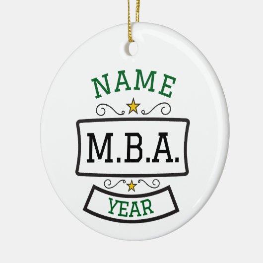 MBA-Afstuderen gepersonaliseerd geschenk Keramisch Ornament (Links)