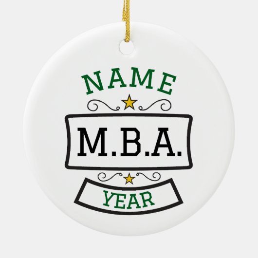 MBA-Afstuderen gepersonaliseerd geschenk Keramisch Ornament (Achterkant)