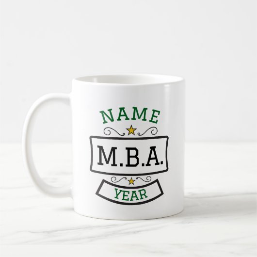 MBA Afstuderen Gift Gepersonaliseerde Mok (Links)