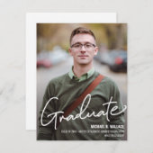 MBA bedrijf Afstuderen Aangepaste fotonaam Aankondiging (Voorkant / Achterkant)