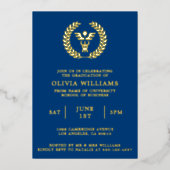 MBA Business Afstudeerder Navy Gold Afstudeerfeest Folie Uitnodiging (Voorkant)