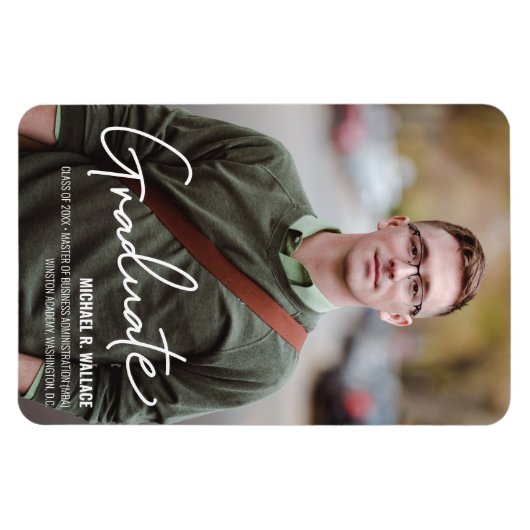 MBA business Afstuderen Aangepaste fotonaam Announ Magneet (Horizontaal)