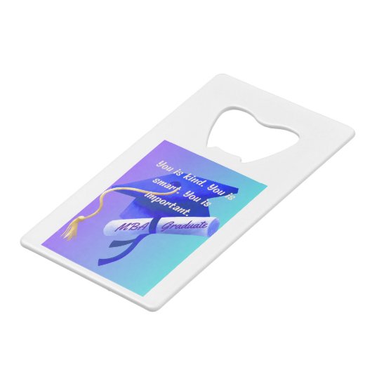 MBA Gift Creditkaart Flessenopener (Voorkant Gekanteld)