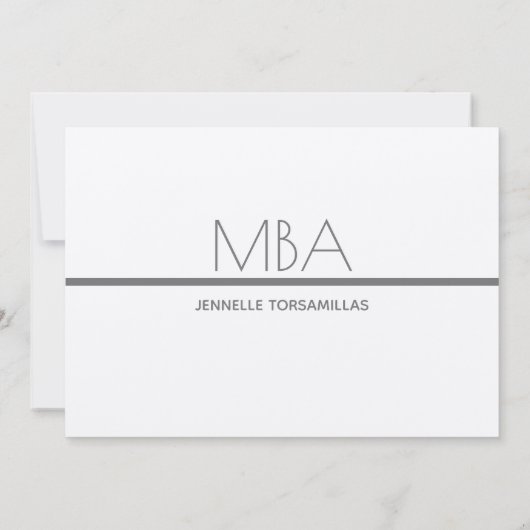 MBA Silver Graduation Party Uitnodiging (Achterkant)