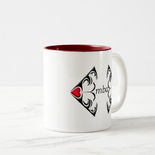 mba tweekleurige koffiemok (Voorkant rechts)