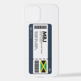 MBJ Jamaica Boarding Pass - Airport Ticket iPhone 12 Hoesje