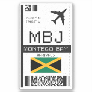 MBJ Montego Bay-instapkaart - Jamaica Travel Sticker