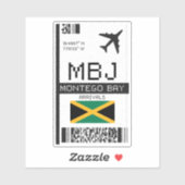 MBJ Montego Bay-instapkaart - Jamaica Travel Sticker (Vel)