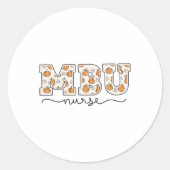 Mbu Nurse Pumpkin Fall Mother  Ronde Sticker (Voorkant)