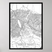 Mbuji-Mayi Democratic Republic of the Congo Map Poster (Voorkant)