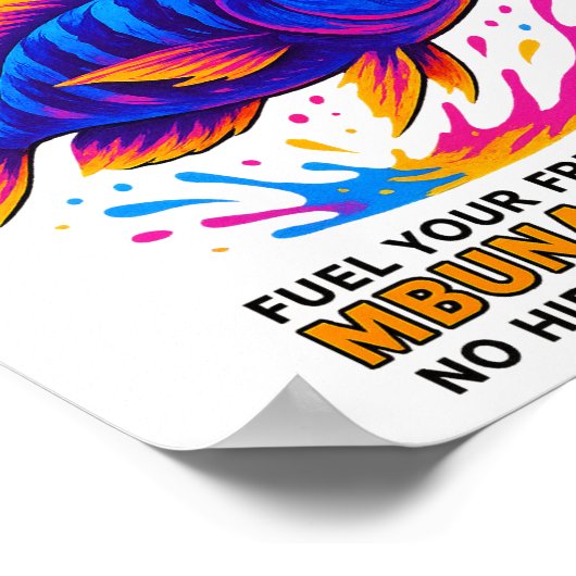 Mbuna Madness Poster – Neon Cichlid Muurkunst (Hoek)