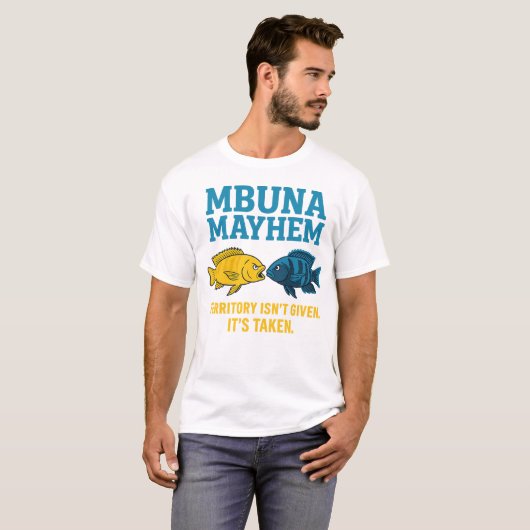 Mbuna Mayhem - Lake Malawi Cichlid Fight Club T-shirt (Voorkant volledig)