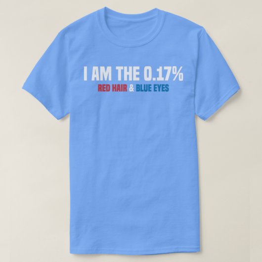 MC1R ik ben de 017 % Red Hair Blue Eyes Redhe T-shirt (Design voorkant)