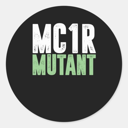 mc1r Mutant Redhead Red Hair Ginger Redhead Gift Ronde Sticker (Voorkant)