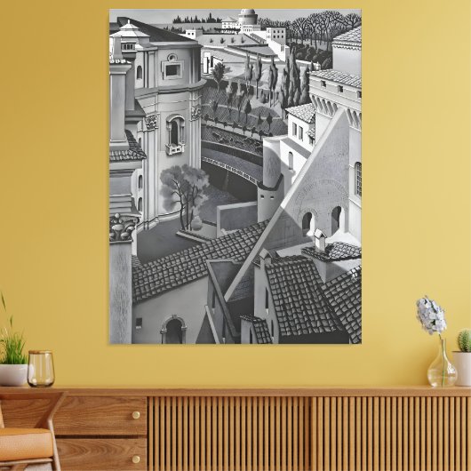 MC Escher art Canvas Afdruk (Insitu (Woonkamer))