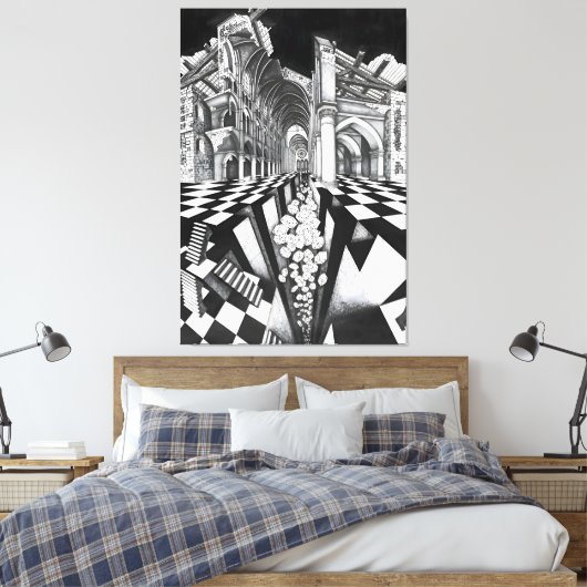 MC Escher art Canvas Afdruk (Insitu (Slaapkamer))