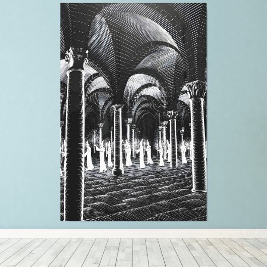 MC Escher art Canvas Afdruk (Insitu (Houten vloer))