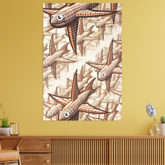 MC Escher art Canvas Afdruk (Insitu (Woonkamer))