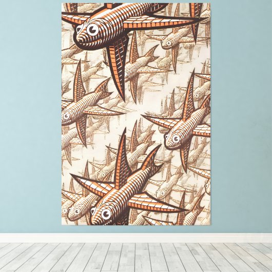 MC Escher art Canvas Afdruk (Insitu (Houten vloer))