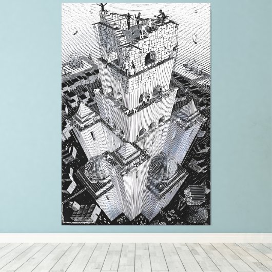 MC Escher art Canvas Afdruk (Insitu (Houten vloer))