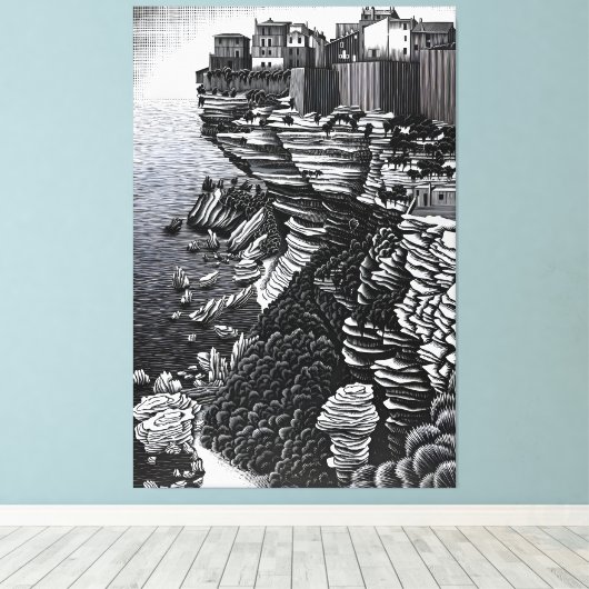 MC Escher art style Canvas Afdruk (Insitu (Houten vloer))