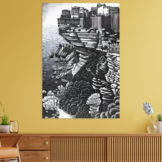 MC Escher art style Canvas Afdruk (Insitu (Woonkamer))