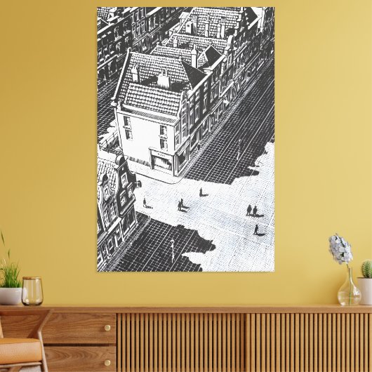 MC Escher art style Canvas Afdruk (Insitu (Woonkamer))