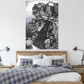 MC Escher kunststijl Canvas Afdruk (Insitu (Slaapkamer))