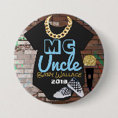 MC oom| Cute Hip Hop Boy Shower Pinback Button (Voorkant)