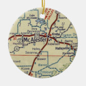 McAlester OK Retro Map Keramisch Ornament (Voorkant)