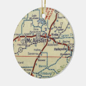 McAlester OK Retro Map Keramisch Ornament (Links)