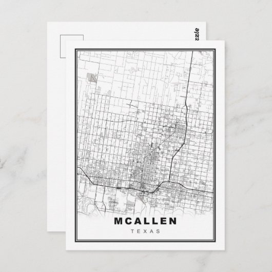 McAllen Map Briefkaart (Voorkant / Achterkant)