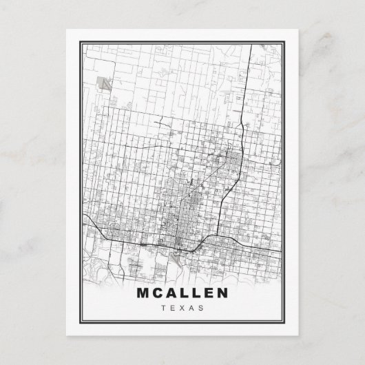McAllen Map Briefkaart (Voorkant)