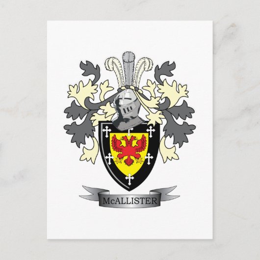 McAllister Family Crest Coat of Arms Briefkaart (Voorkant)