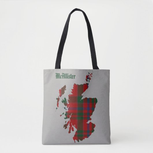 McAllister Tartan Scotland Map Tote Bag (Voorkant)