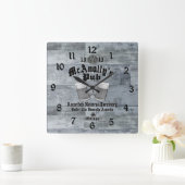 McAnally's Pub Black Logo Vierkante Klok (Huis)