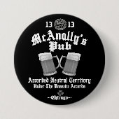 McAnally's Pub Witte Logo Ronde Button 7,6 Cm (Voorkant)