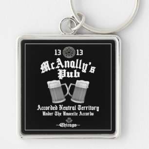 McAnally's Pub Witte Logo Sleutelhanger